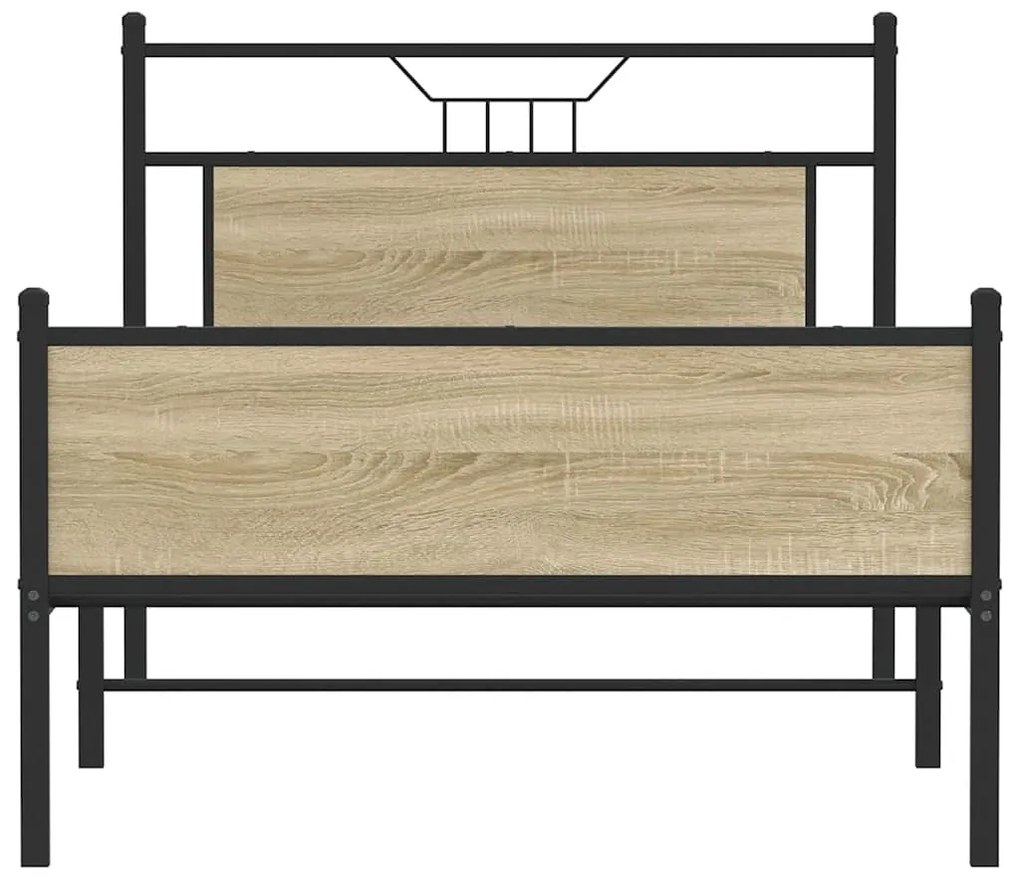 Estrutura de cama sem colchão 107x203 cm carvalho sonoma
