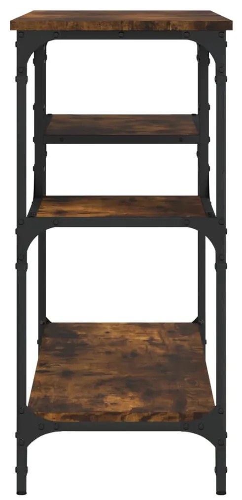 Mesa consola c/ prateleiras 100x35x75 cm carvalho fumado