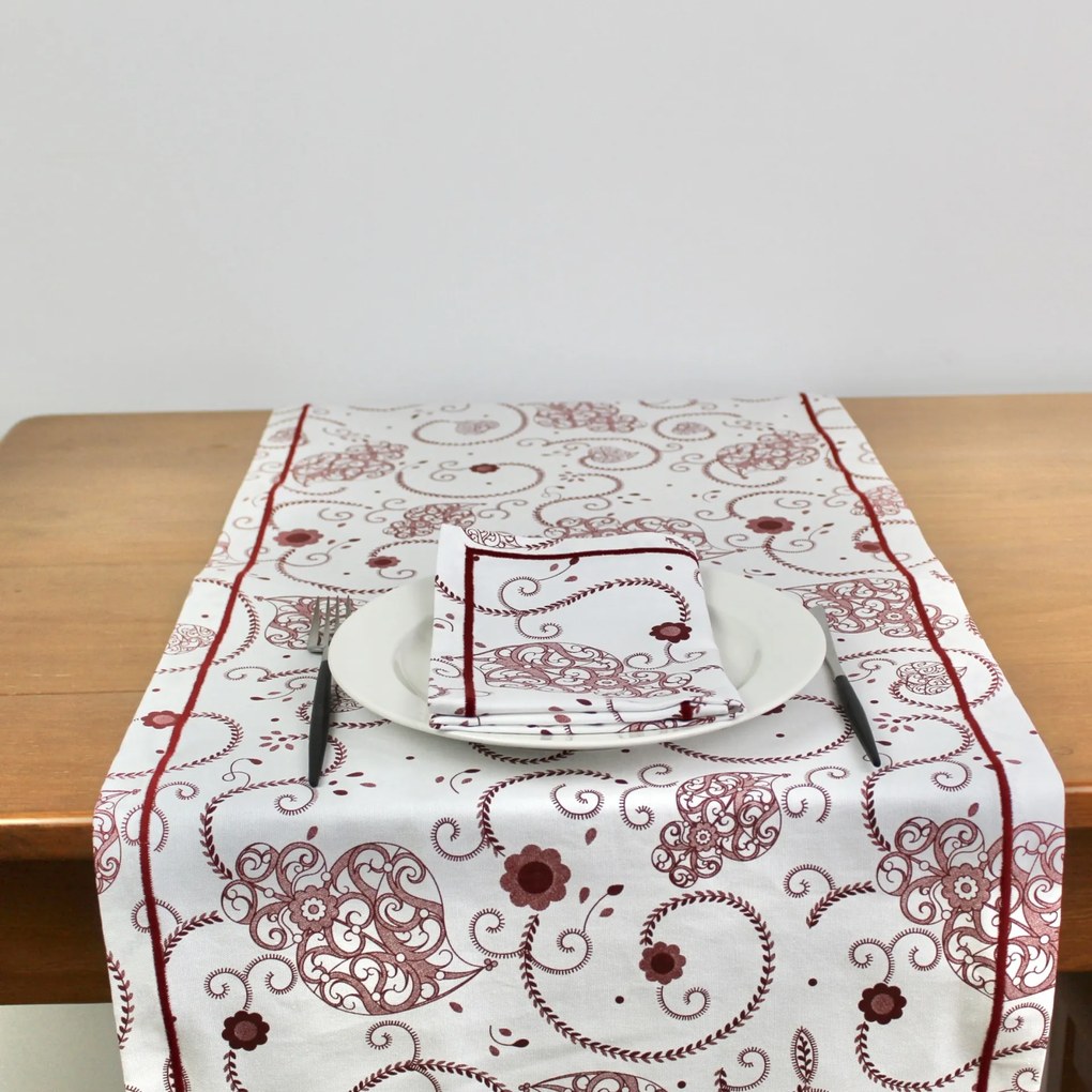 Individual Guardanapo e Caminho de Mesa Viana Red Rolinho