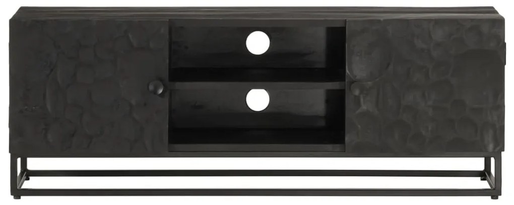 Móvel de TV 110x30x40 cm mangueira maciça e ferro preto