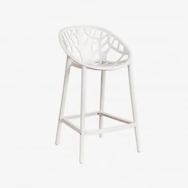 Banqueta Alta De Minérios Gardénia Branco & ↑65 Cm - Sklum