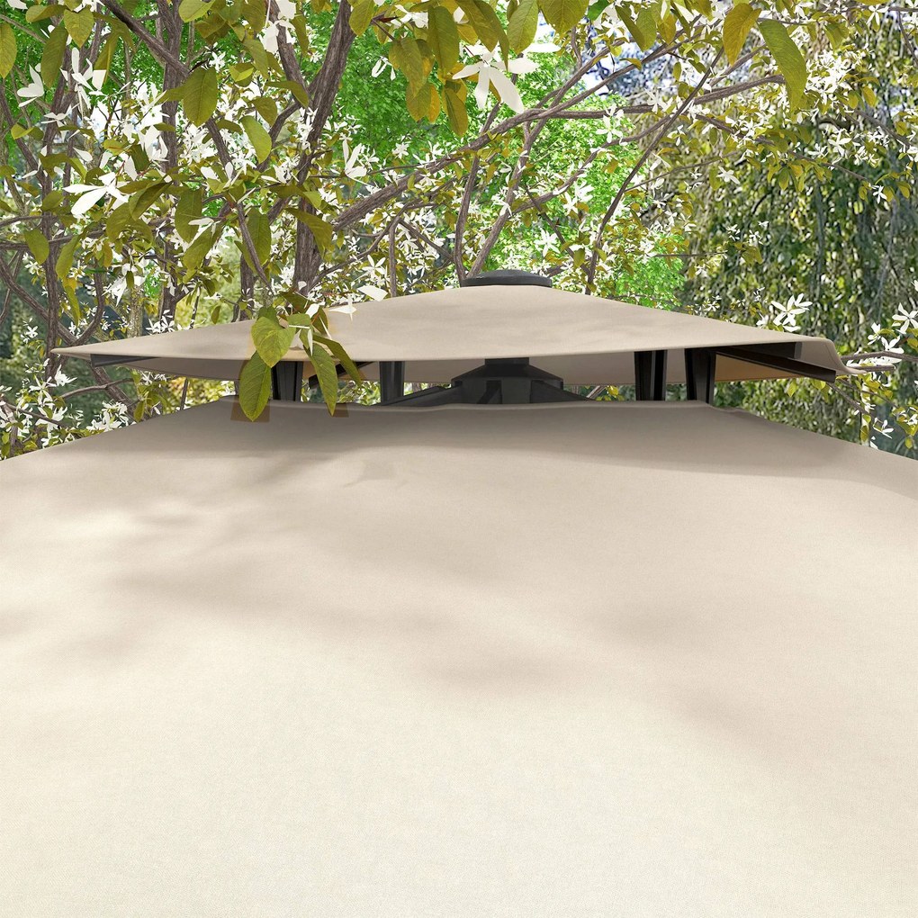 Chapéu de Sol de Alumínio Ø295x270 cm Chapéu de Sol Excêntrico com Man