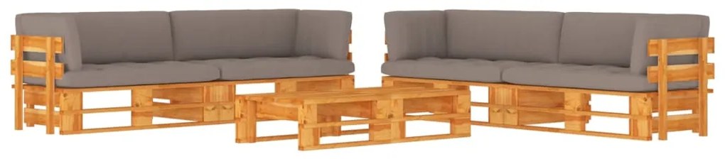 6 pcs conjunto lounge paletes pinho impregnado castanho mel