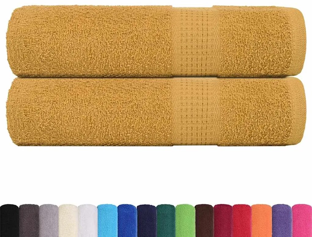 Toalhas de banho 2pcs 70x140 cm 360 gsm 100% algodão ouro