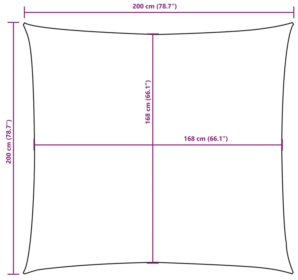 Para-sol estilo vela tecido oxford quadrado 2x2 m azul