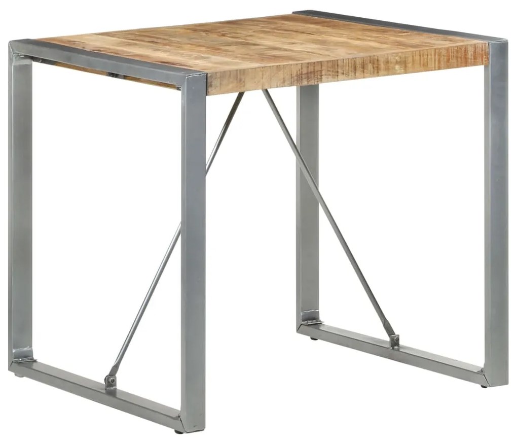 Mesa de jantar 80x80x75 cm madeira de mangueira áspera