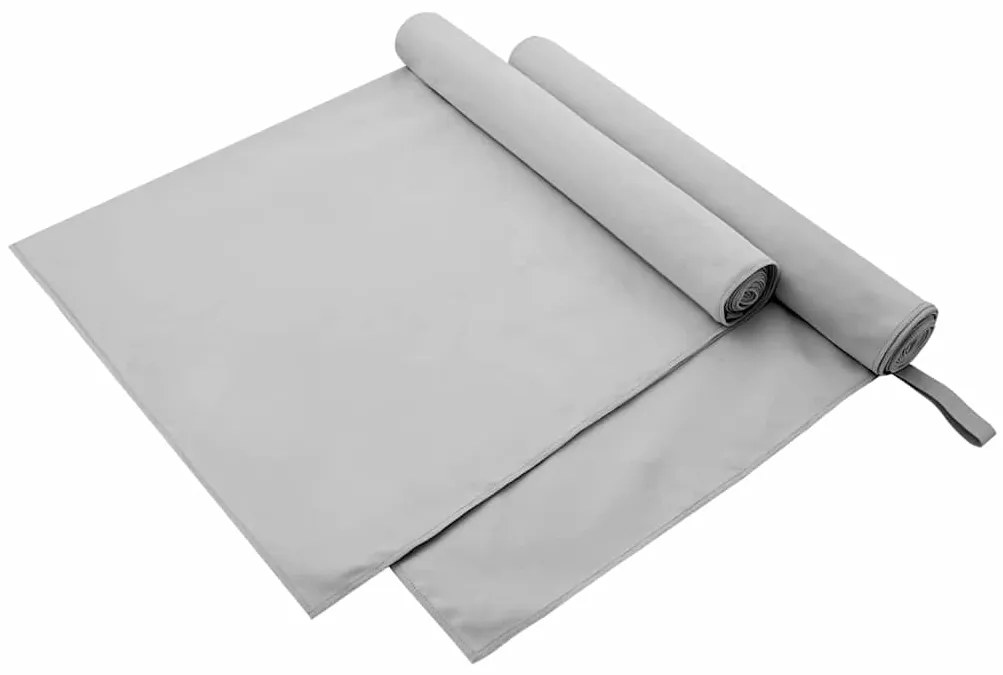 vidaXL Toalhas Esportivas 2 pcs Cinzeto 180 x 90 cm