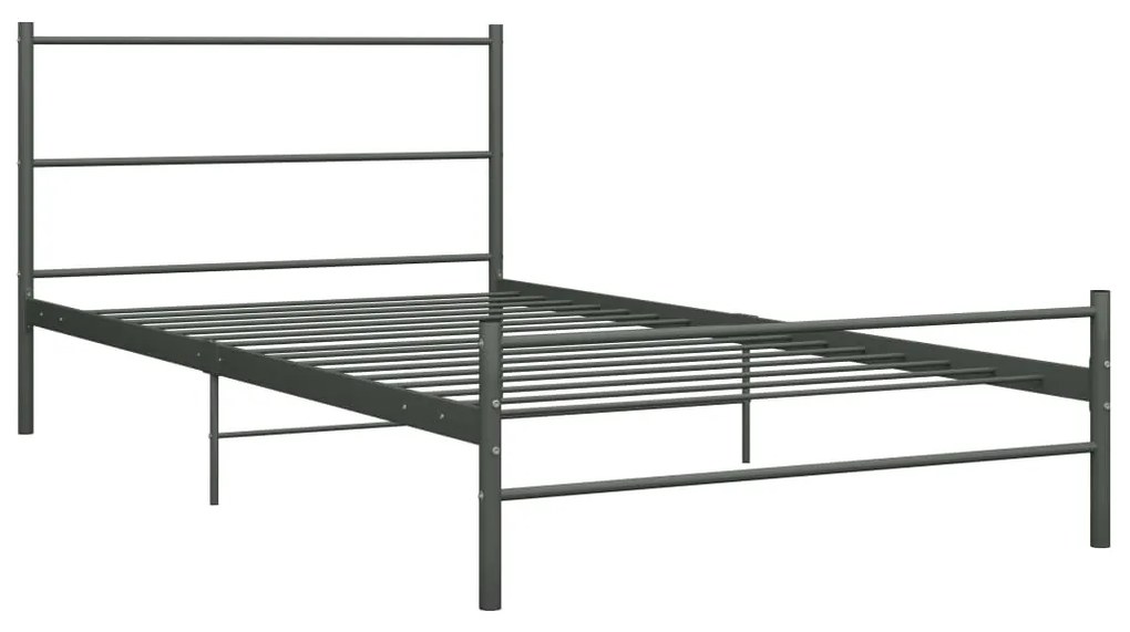 Estrutura de cama 100x200 cm metal cinzento