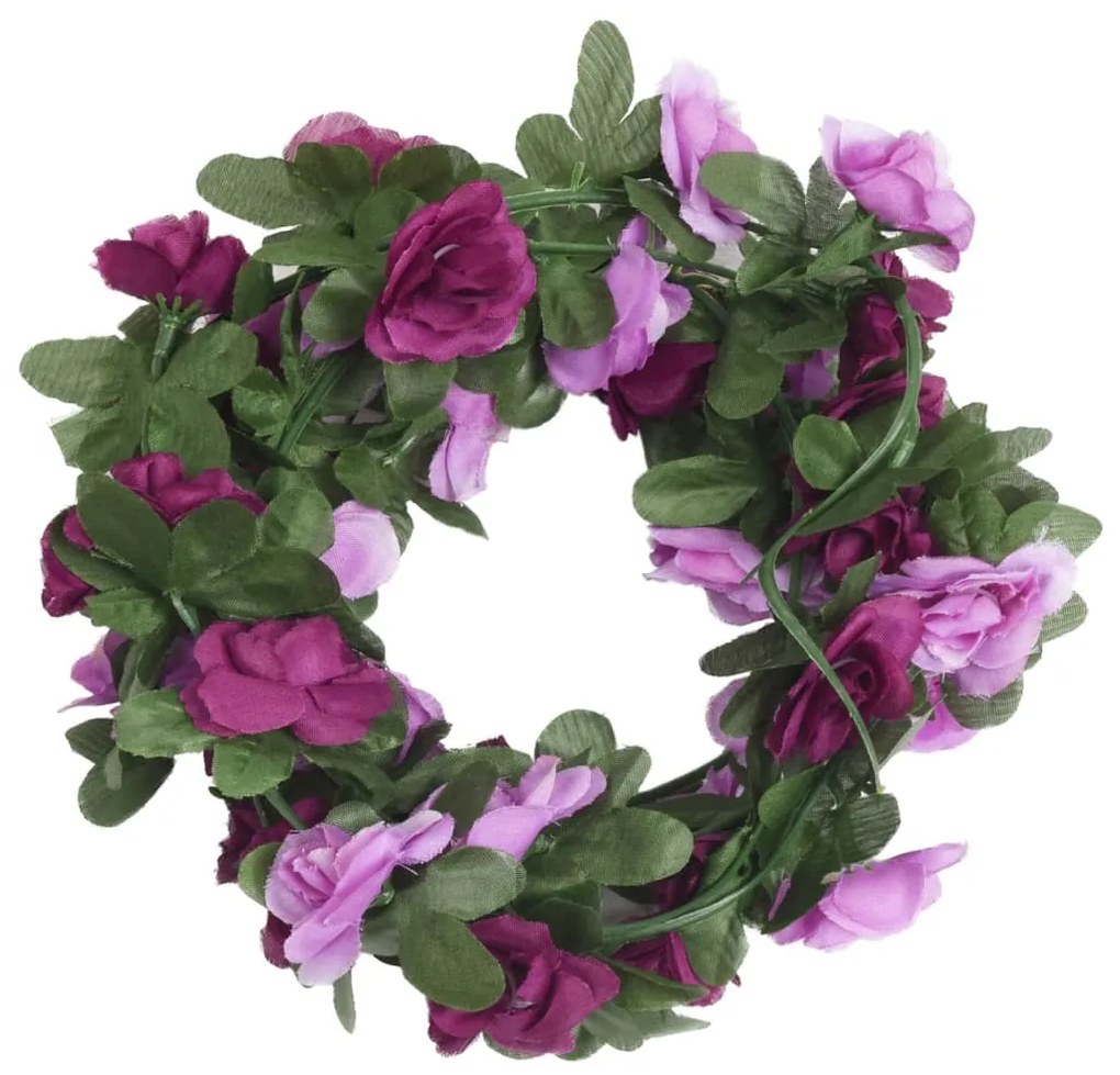 Grinaldas de flores de Natal 6 pcs 250 cm roxo claro