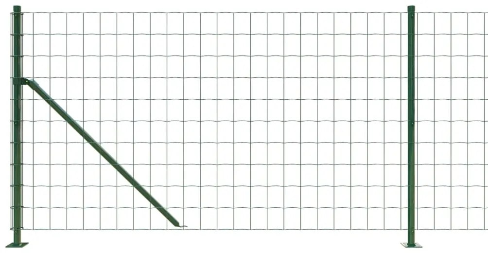 Cerca de malha de arame com flange 1x25 m verde