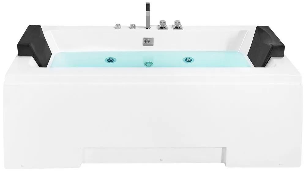 Banheira de hidromassagem em acrílico branco com LED 170 x 75 cm GALLEY Beliani