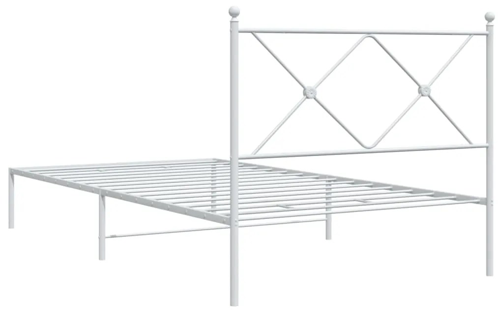 Estrutura de cama com cabeceira 100x190 cm metal branco