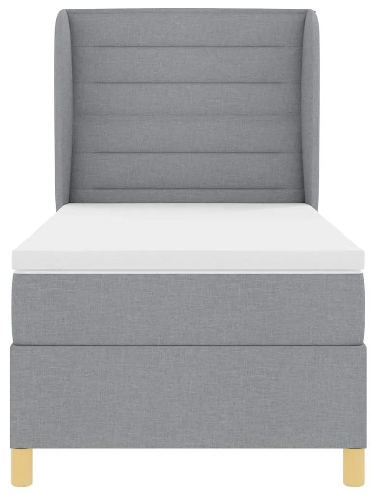 Cama Box Spring com Colchão vidaXL Cinza Claro 90x200 cm Tecido