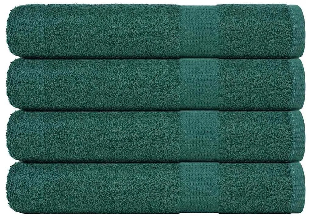 Toalhas de sauna 4 pcs 80x200 cm 360 gsm 100% algodão verde
