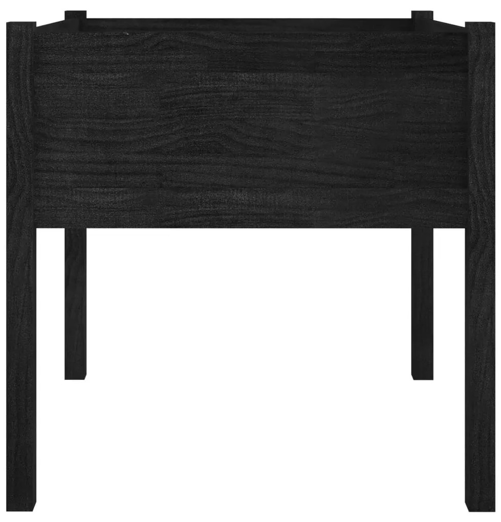 Vaso/floreira de jardim 2 pcs 70x70x70 cm pinho maciço preto