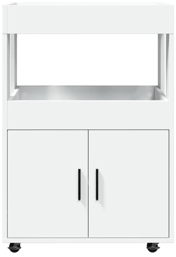 Carrinho de bar 60x39,5x89 cm derivados de madeira branco