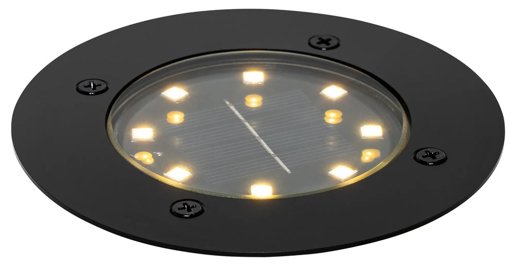 Foco de chão moderno preto com LED IP65 solar - Terry Moderno