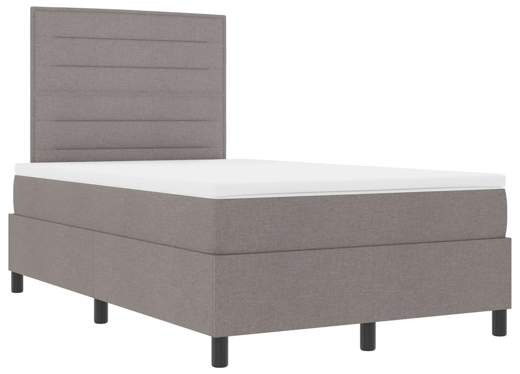 Cama Box Spring com Colchão Taupe 120x200 cm de Tecido
