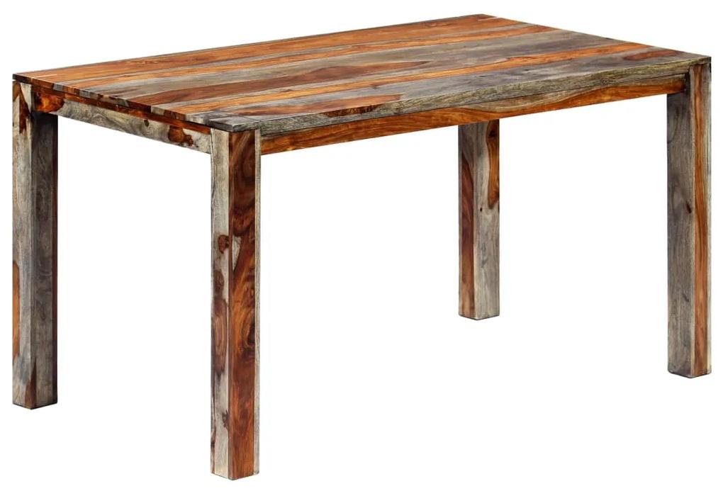Mesa de jantar 140x70x76 cm madeira de sheesham maciça cinzento