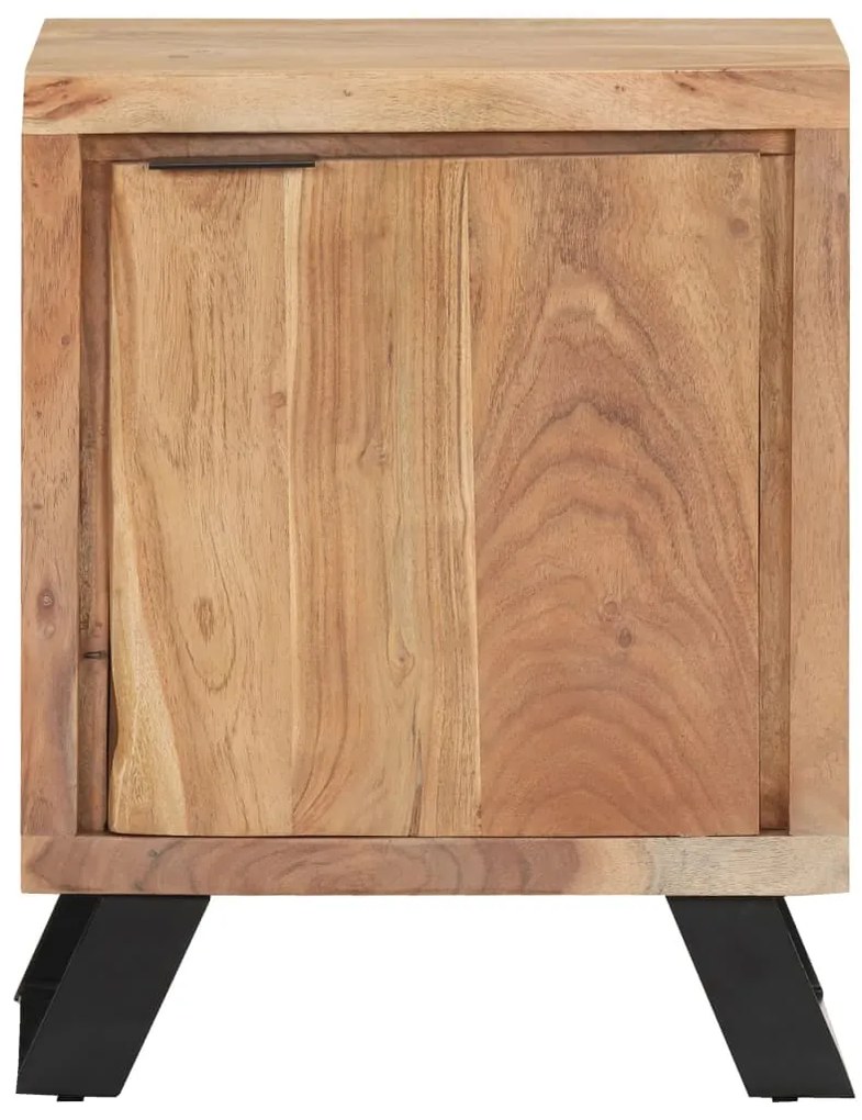 Mesa de cabeceira 40x30x50 cm acácia maciça com bordas vivas