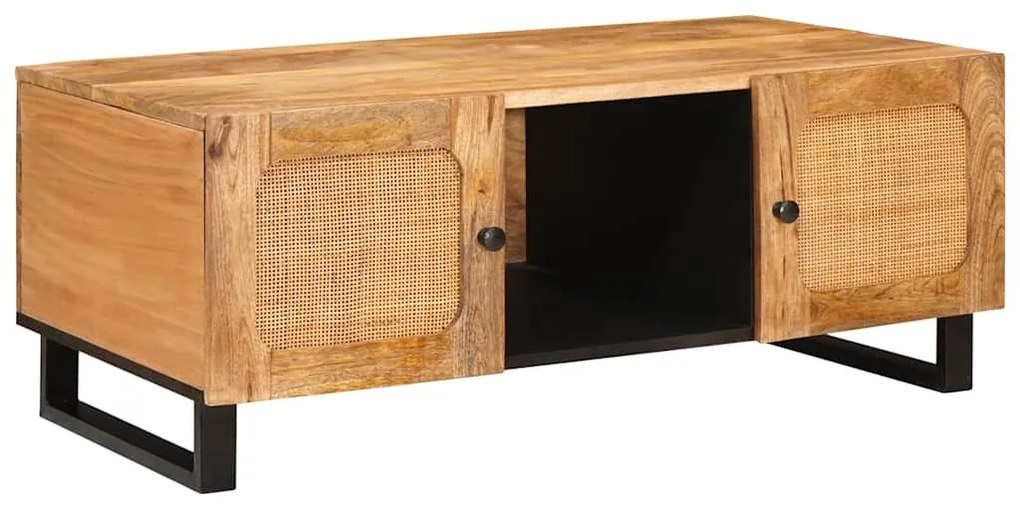 vidaXL Mesa de centro Natural 100 x 54 x 40 cm Madeira de manga maciça