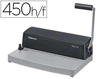 Encadernadora Fellowes para Espiral Metálica 25 Perfura 10 Folhas Formato A4 Encaderna Ate 450 Folhas