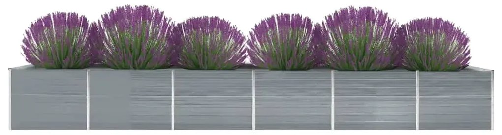 vidaXL Canteiro elevado de jardim 600x80x77cm aço galvanizado cinzento