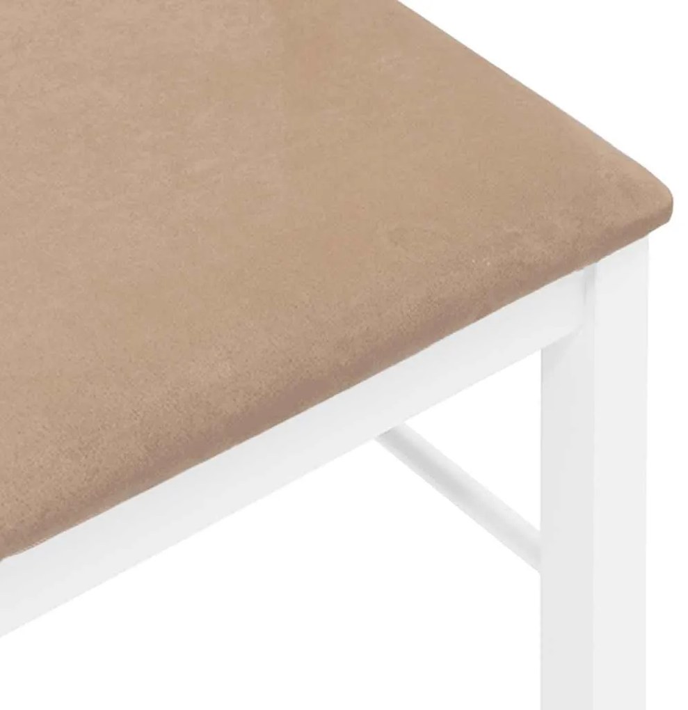 Cadeiras de jantar com almofadões 2 pcs madeira maciça branco