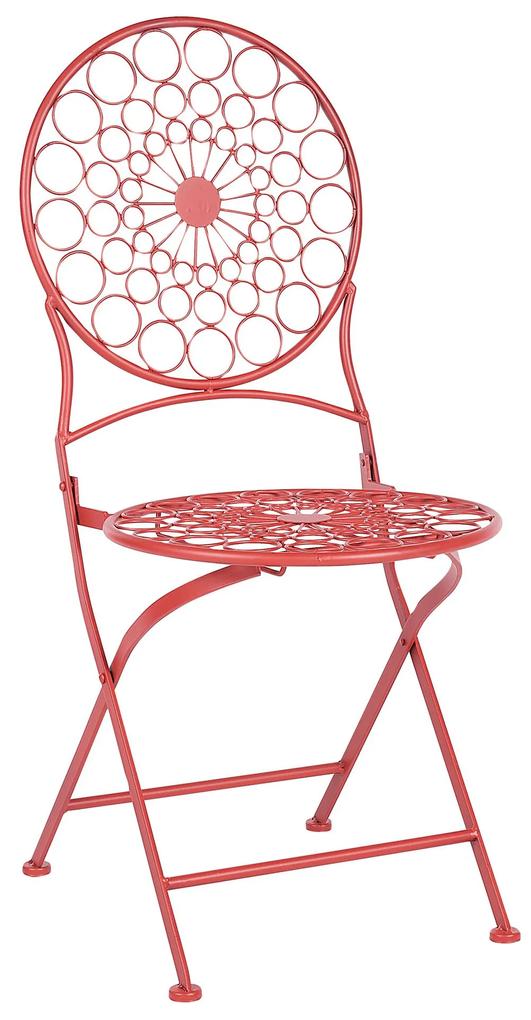 Conjunto de 2 cadeiras de jardim em metal vermelho SCARIO Beliani