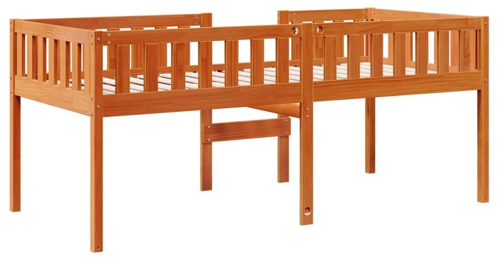 Cama de criança sem colchão 75x190 cm pinho maciço castanho-mel