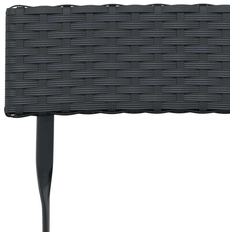 Cadeiras de bistrô dobráveis 2 pcs vime PE e aço preto