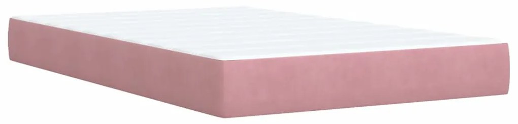 Cama boxspring com colchão 120x200 cm veludo rosa