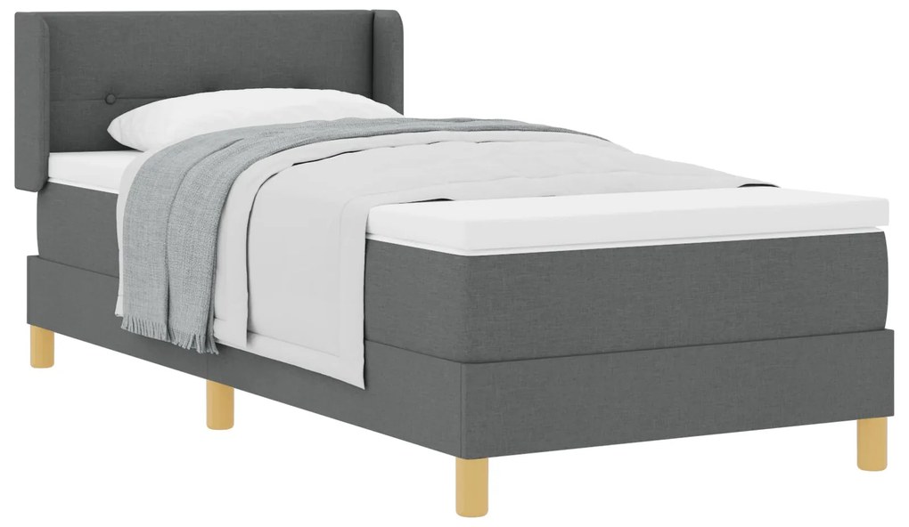 Cama Box Spring vidaXL com Colchão Cinza Escuro 80x200 cm Tecido, Cabe