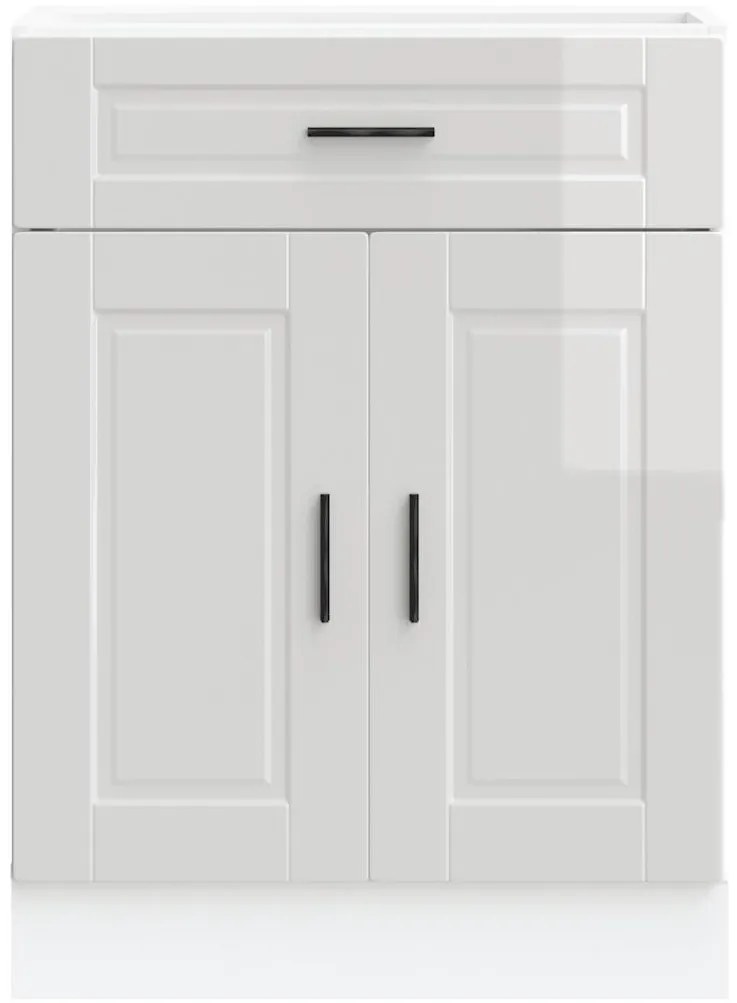 Armário base cozinha Porto derivados madeira branco brilhante