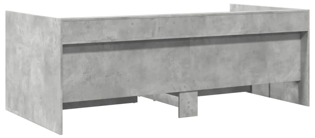 Sofá-cama com gavetas sem colchão 75x190 cm cinzento cimento