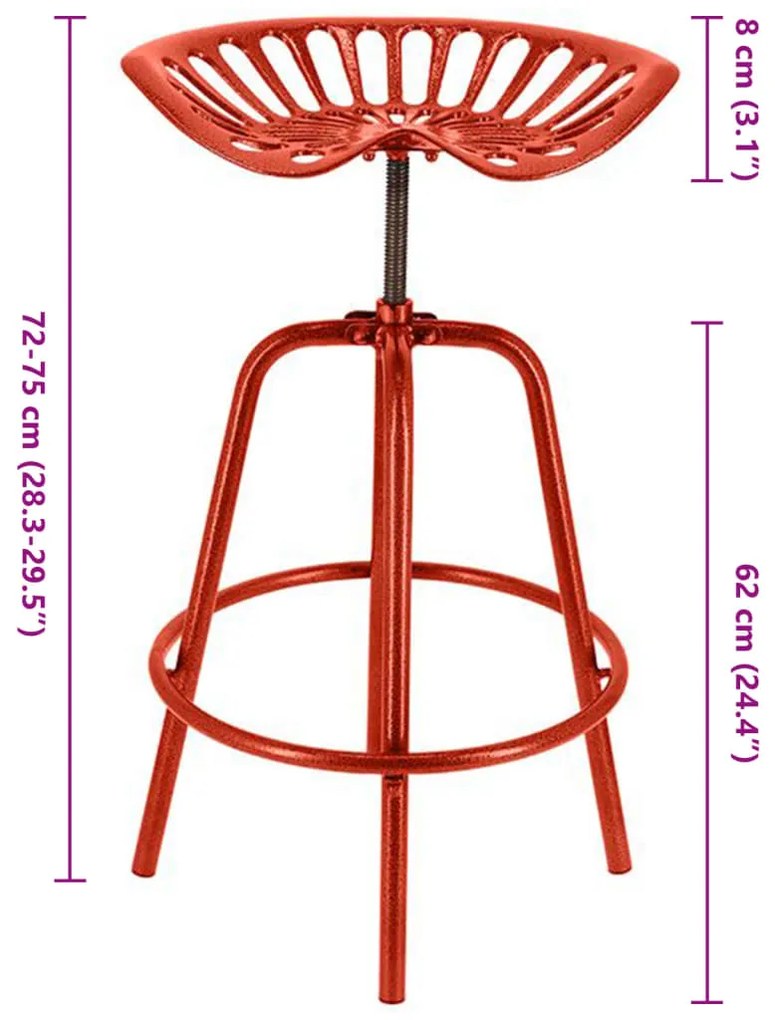 Cadeira de bar industrial vermelho