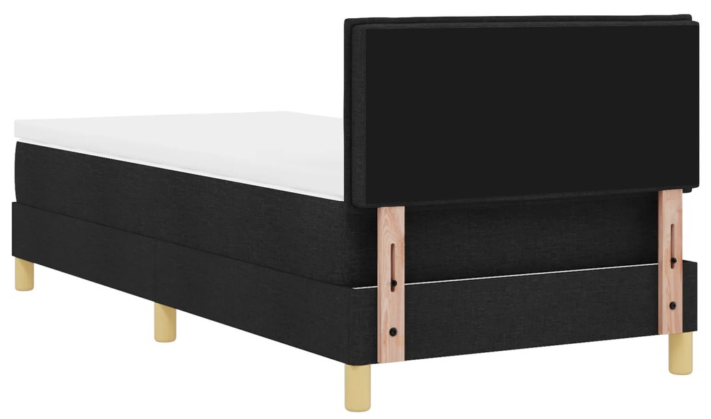 Cama Box com Colchão Preta 80x200 cm Tecido