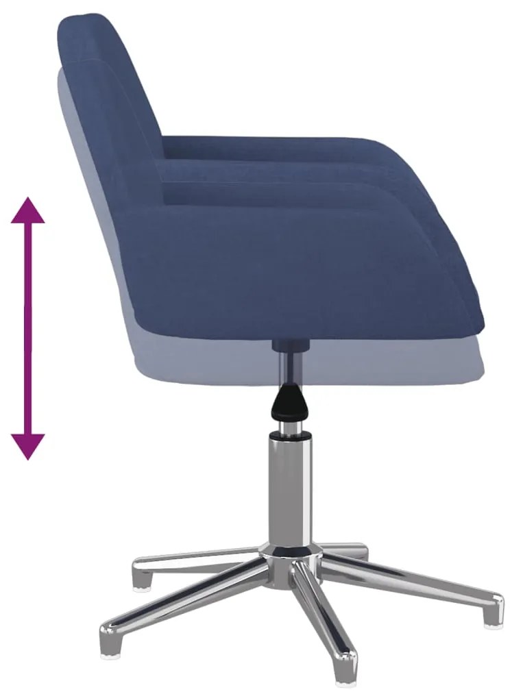 Cadeiras de jantar giratórias 2 pcs tecido azul