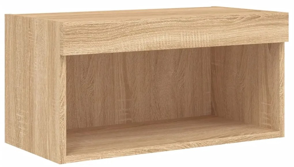 Móvel de TV com luzes LED 60x30x30 cm carvalho sonoma