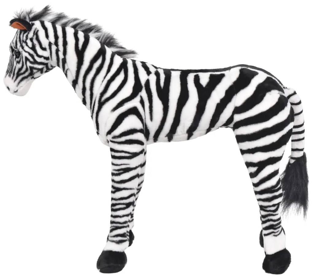 Brinquedo de montar zebra peluche preto e branco XXL