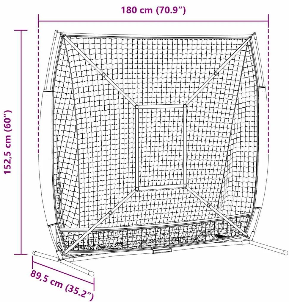 Beisebol &amp; Softbol Preto 180 x 90 x 153 cm Poliéster