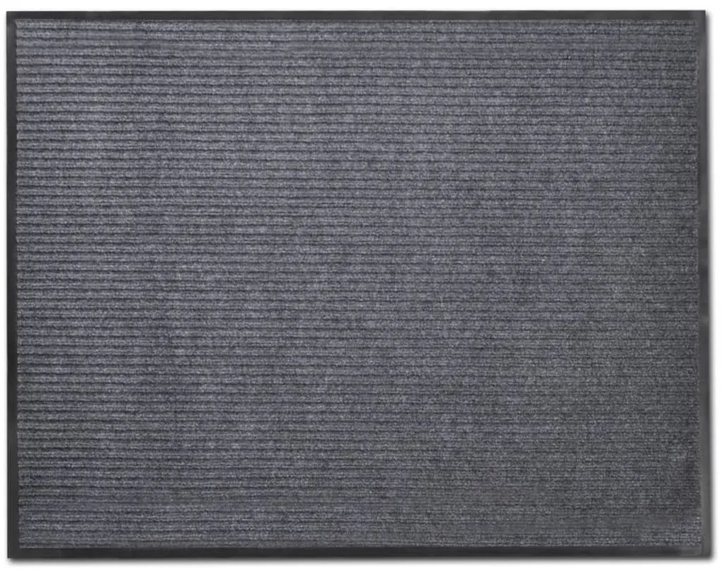 Tapetes de porta PVC 4 pcs 90x60 cm cinzento
