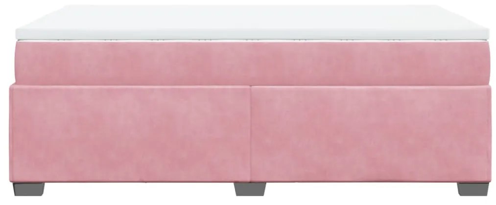 Cama boxspring com colchão 120x190 cm veludo rosa