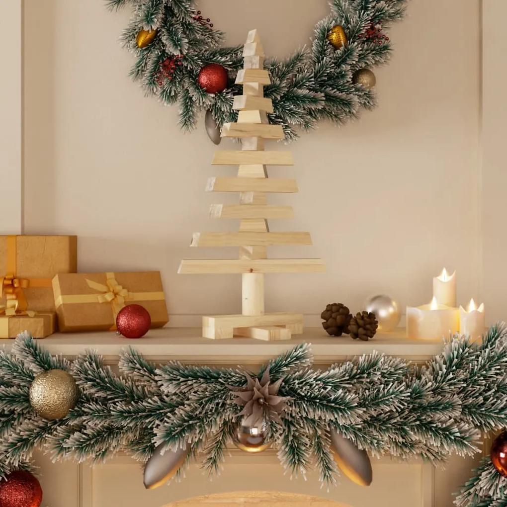 Árvore de Natal decorativa 60 cm madeira de pinho maciça