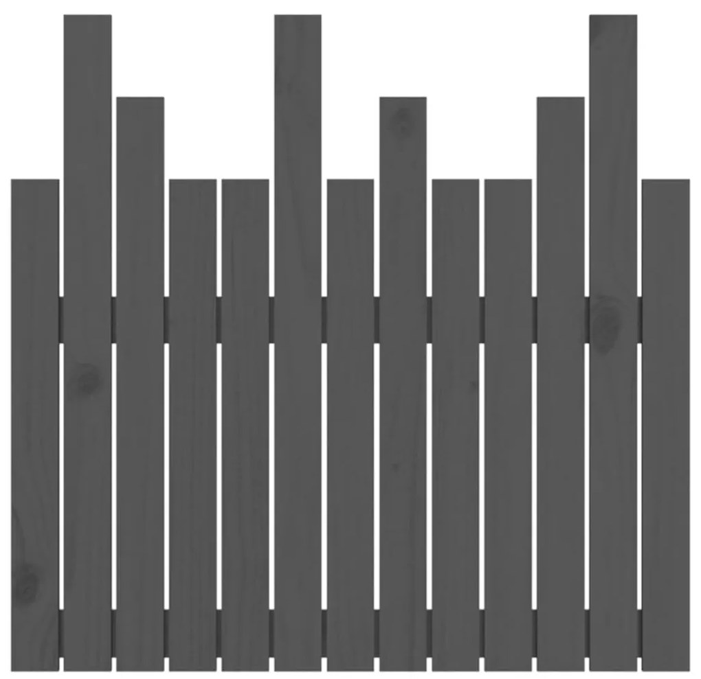 Cabeceira de parede 82,5x3x80 cm madeira de pinho maciça cinza