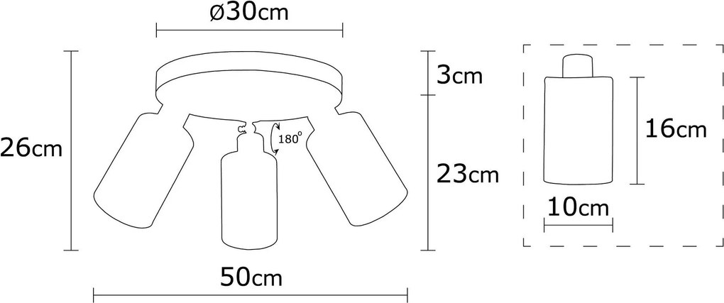 Candeeiro de Teto Balcova – Prateado – Diâmetro 50 cm x Altura 26 cm