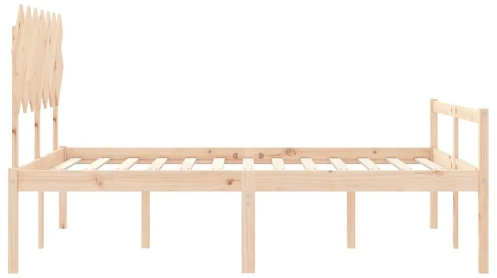 Cama para idosos com cabeceira 140x190 cm madeira maciça