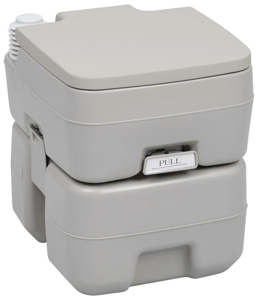 30137 vidaXL Sanita portátil para campismo 20+10 L cinzento