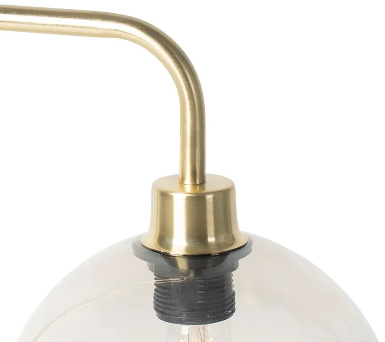 Candeeiro de mesa moderno em latão com cúpula fumê - Maly Art Deco,Moderno