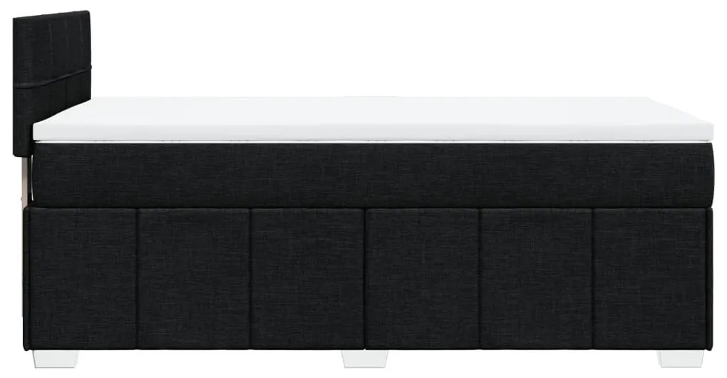 Cama com molas/colchão 90x200 cm tecido preto